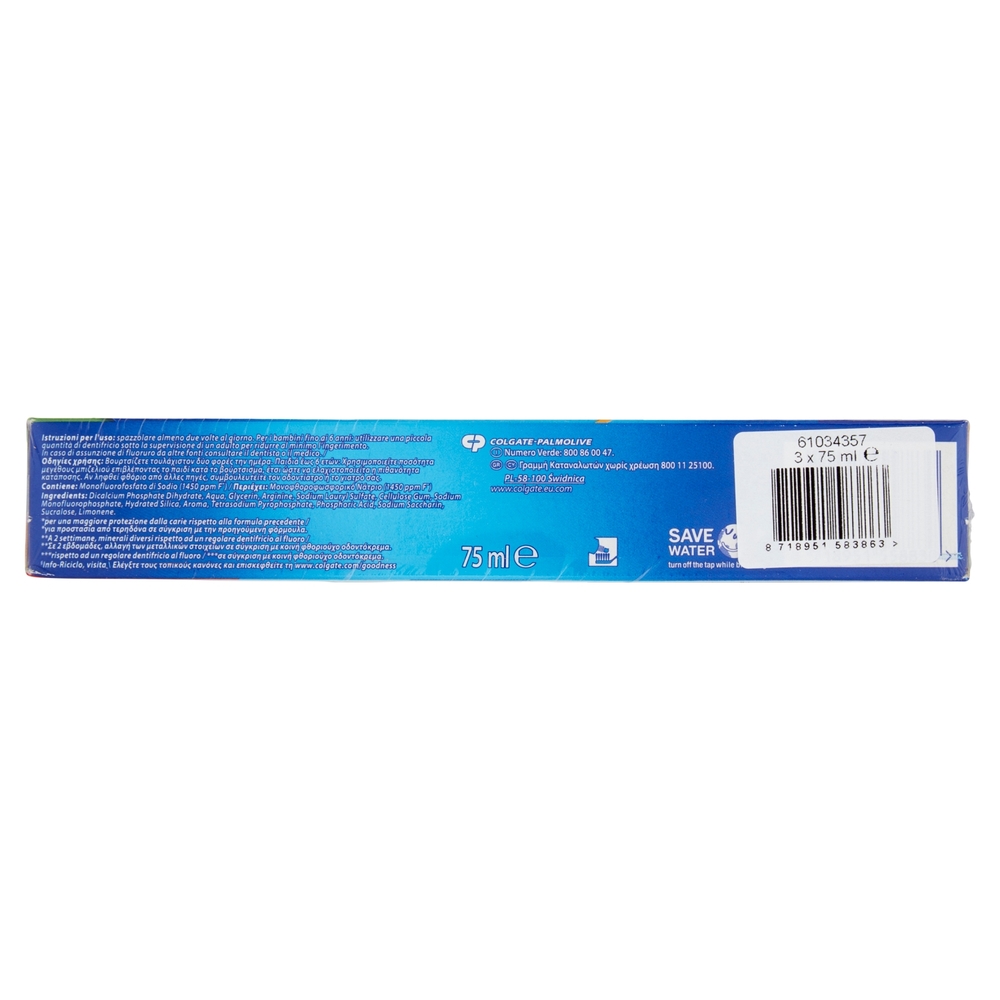 Colgate dentifricio Maximum Caries Protection, protezione carie 3x75 ml